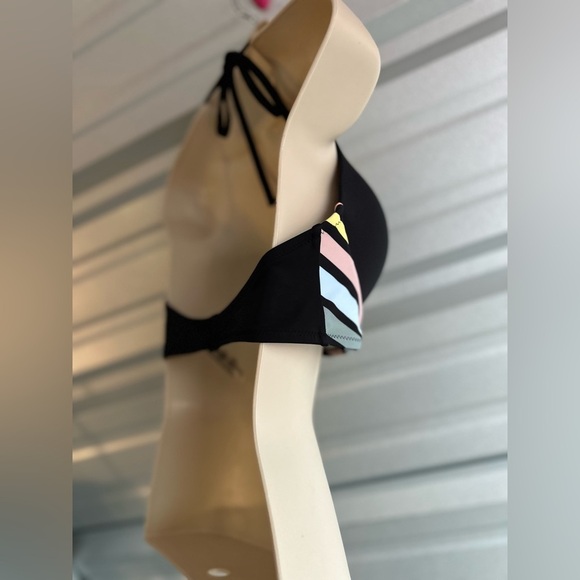 Victoria’s Secret PINK! Multi-Colored Plunge Bikini Top Size Large Like New - Picture 7 of 11